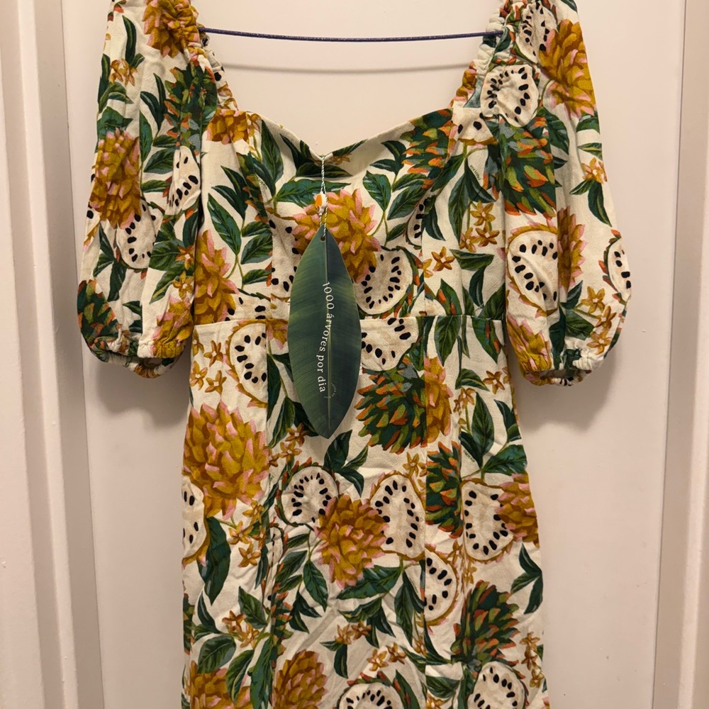 Farm Rio Floral Puff Sleeve Dress